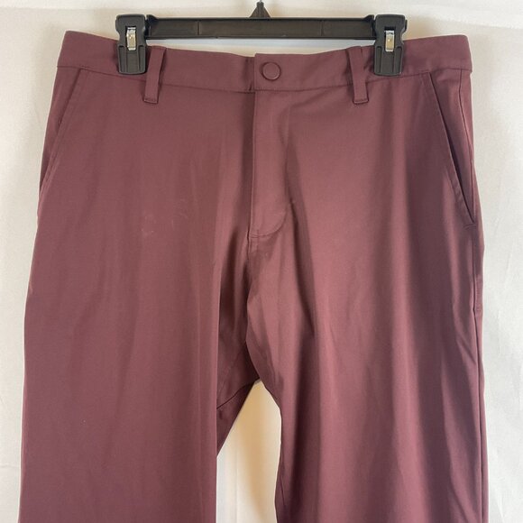Rhone Pants Men's 32 Maroon Straight Leg - Picture 2 of 10